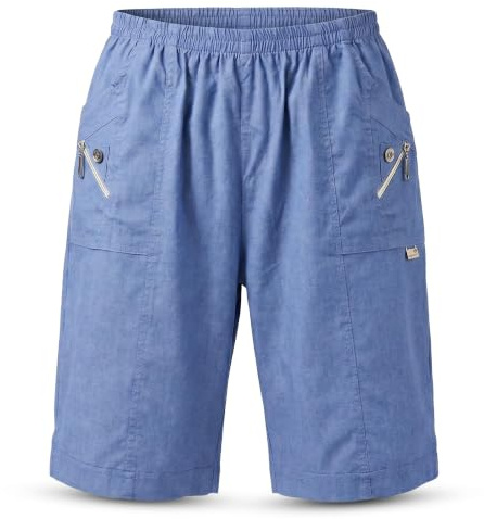 Style Lockers® Womens Cherry Berry Shorts, Ladies Plain 1/2 Length Stretch Fit Pull On Elasticated Waist Summer Crop Short Pants Plus Size UK 10-24