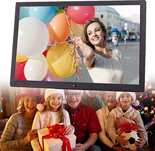 20 tums digital bildram 1440x900 IPS-skärm Digital fotoram med fjärrkontroll, dela foton och videor porträtt och landskap, present till morföräldrar,White