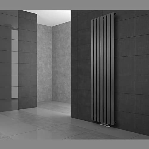 ECD Germany Design panelradiator Stella mittanslutning 480 x1400 mm antracit med anslutningssats inkl. termostat hörnvägg, platt enlagig vertikal, radiator badrumsradiator badrumsradiator badrumsvärme
