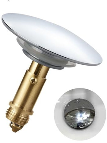 LIANCHEN Pop-Up-Waschbecken Pop-up-Spülstopfen pop up abflussstopfen Universal Badewannenstöpsel massives Messing verchromt Mit Federwerk für Waschbecken Badezimmer Ablaufgarnitur (Durchmesser 66mm)