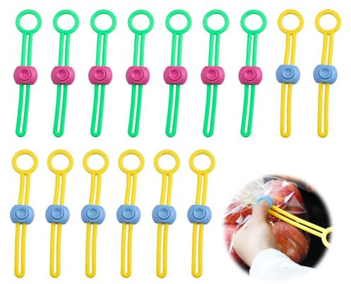 Verschlussclips für Beutel, TIANLIN 15 Stück Beutel Verschlussklammern, Frischhaltende Tütenclips, Silikonmaterial, Geeignet für Lebensmittelbeutel, Snackbeutel