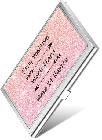 Hnogri Visitenkartenetui, Slim Visitenkartenetui, schlanker Metall-Visitenkarten-Organisator, Schnallenstil geschlossen, Taschen-Namenskartenhalter Brieftasche.