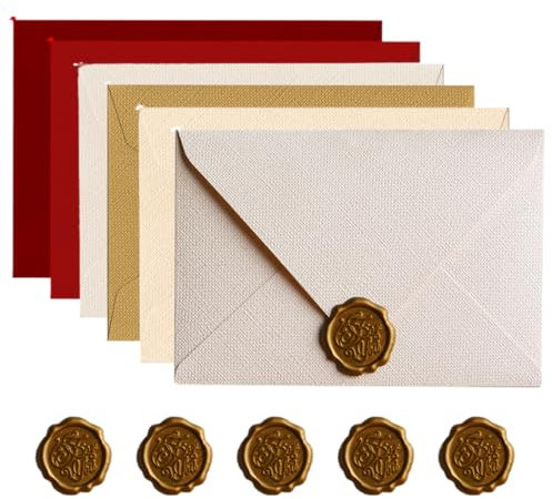 Packung mit 6 Umschlägen aus Leinenpapier in 6 verschiedenen Ausführungen briefumschläge postkarten