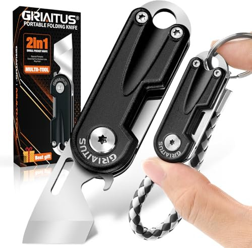 Regalos para hombres, Navaja de bolsillo navaja multiusos 2en1 multiherramienta con Cuchillo Abrebotellas Llavero regalos navidad Regalo de cumpleaños