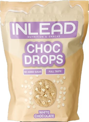 INLEAD - Choc Drops - White Chocolate | Chocolate sin azúcares añadidos - perfecto para coberturas y repostería - 150g (White Chocolate - Chocolate Blanco)