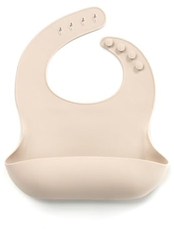 Jané Bavoir en Silicone, Enroulable, Imperméable, Séchage Rapide, 4 Tailles Ajustables, Sans BPA, Lavable au Lave-vaisselle, Beige