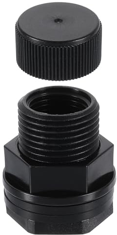QUARKZMAN 6 Pcs Conexión De Mamparo con Tapón, 1/2 NPT x 3/4 GHT Conector De Tanque De Agua para Adaptador De Manguera De Jardín Tanques Acuarios, Gris