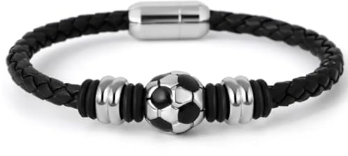 SINZONeu® Fussball Armband Magnetisch 19cm - Geschenk zur Einschulung für Jungen 2025, Schultüten Füllung Fußballfan-Accessoire