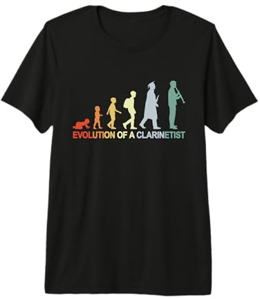 Evolution de la Clarinette Vintage T-Shirt Haut de Gamme