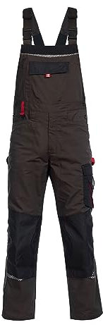 Prisma Arbeitshosen Männer Latzhose Herren Arbeitshose Mit Multifunktionstaschen, Verstärkte Knie Mit Kniepolstertaschen, Elastische Taille, Reflektierende Elemente, Arbeitslatzhose Herren Braun 60