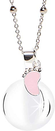 MAMIJUX Chiama Angeli Piedini Mamma Idea Regalo Gravidanza Collana Donna Richiamo degli Angeli Catenina Acciaio