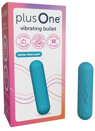 plusOne Bullet Vibrator for Women, Mini Vibrator Made of Body-Safe Silicone, Fully Waterproof, USB Rechargeable, Sex Toy Personal Massager with 10 Vibration Settings, Teal