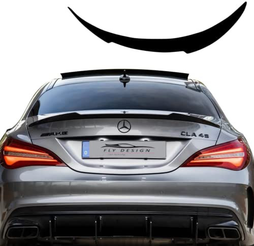 FLY DESIGN 70244 Heckspoiler passend für Mercedes-Benz W117 / C117 CLA-Klasse, Heckflügel, Spoilerlippe für Auto-Tuning, in V-Still, ABS Kunststoff, Obsidianschwarz 197 lackiert