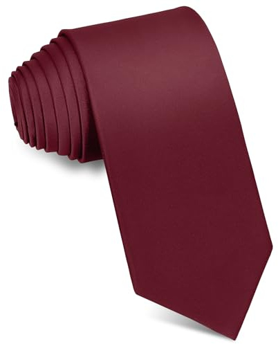 JUNMEISI Men's Ties Solid Pure Color 3.15 (8CM) Necktie Burgundy Ties For Men