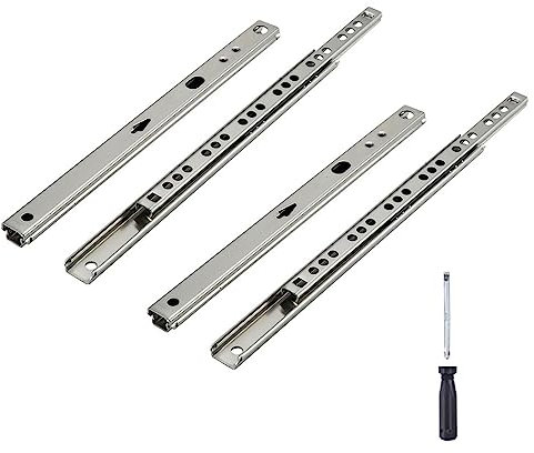 Guias Telescopicas para Cajones,Guias para Cajones,Rieles Cajones,Rieles Deslizadores para Cajón,2 Parejas Guias Correderas Cajones Carriles Rodamientos Guia Espigas para Cajón Cajones Accesorios