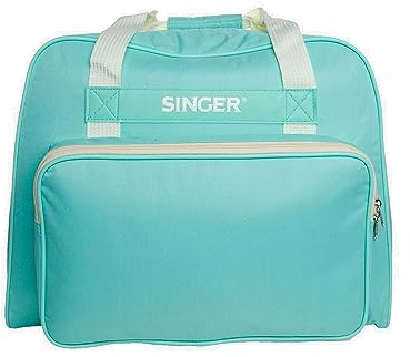 Bolsa para Máquina de Coser Singer Semirrígida Tela con Bolsillo Accesorios Color Verde Agua 45x25x33cm