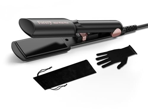 FARERY Portable Mini Hair Straightener, 38mm Wider Plate Mini Flat Iron for Short&Long Hair, Ceramic Travel Hair Straighteners with Argan Oil&Keratin Infused, Universal Voltage, with Storagebag
