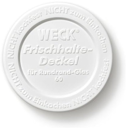 WECK Deckel 60 mm 5 Stück | Zum Einmachen von Konserven, Säften, luftdichtes Aufbewahren von trockenen Zutaten | Für WECK-Gläser