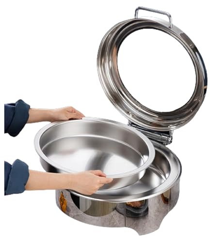 Chafing Disk Bufféset, Catering I Rostfritt Stål Servera Chafer, Restaurangmatvärmare, Buffé Spis Matpannor Och Hopfällbar Ram För Fest