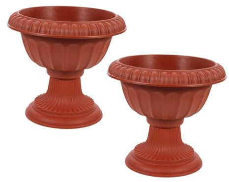 iplusmile 2pcs Vintage Roman Column Planter Pot Planter Decorative Urn Flower Vases for Wedding Decor and Home Garden