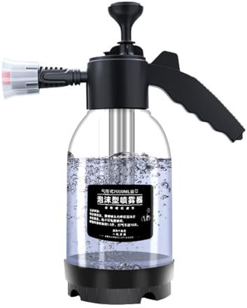 2L Snow Foam Pump Sprayer, Manual Pressurized Accumulator Car Wash Foam With Adjustable Nozzle for Daily Use Car Cleaning Watering Flowers Gardening Valeting (B)