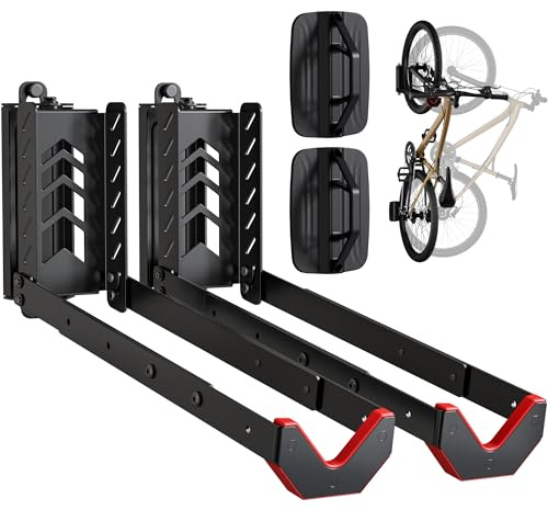 monTEK Swivel Bike Wall Mount, No-Lift Bike Rack, Adjustable Bike Hanger