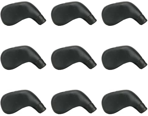 ALCXAZS 9 Piezas de Cubierta de Palo Golf, Cubiertas Cabeza Hierro, Protector portátil para Conductores Viaje, Suministros Funda Protectora para Deportes al Aire Libre, Negro