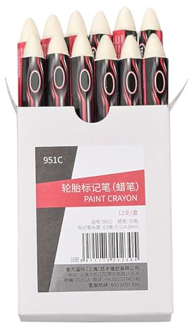 JINQIGG Rotulador de neumáticos blanco, impermeable, doble punta, apto para reparación de coches, motos, marca impermeable