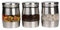 Royal Cuisine 3 Piece Stainless Steel Silver Glass Tea Coffee Sugar Storage Jars Set - Multipurpose Food Storage Canisters Set