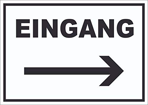 Eingang Aufkleber mit Pfeil nach rechts A7 (74x105mm)