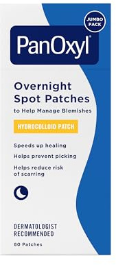 PanOxyl PM Overnight Spot Patches, Advanced Hydrocolloid Healing Technology, Fragrance Free, 80 Count