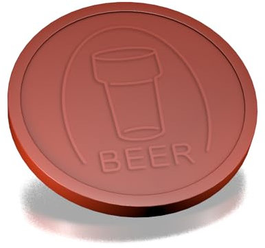 CombiCraft Jetons de bière Brun avec Impression d’Un Verre de bière, diamètre de 29 mm, jeton de Consigne pour Festivals et événements, Emballage de 250 pièces