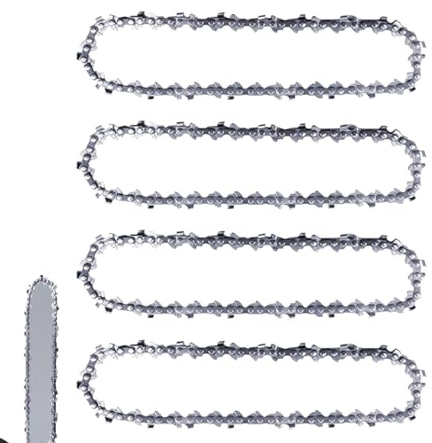 4 stycken 25 cm sågkedja 3/8 tum LP 40 drivlänkar 1,3 mm returarmskedja, kompatibel med Einhell GC-LC 18/25 Li & GE-LC 18/25 Li, Husqvarna 436 Li, 536 Li, 536 LiXP och mer