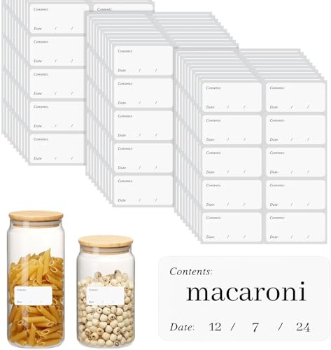 OFFCUP Självhäftande etiketter, 1 200 st, 38 x 19 mm, vita självhäftande etiketter för burkar, lådor, dokumentmappar, kuvert, skola, kontor, kök | Datum och frysetiketter, matfrysetiketter, sylttikett för hushåll, kontor, kök