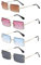 EUPSIIU 4 Paar Retro Sonnenbrille Randlose Mode Rechteck Sunglasses für Damen Herren Ultra-Small Frame Brille 80er Vintage Durchsichtige Linse Rahmenlose Rimless Sonnenbrille