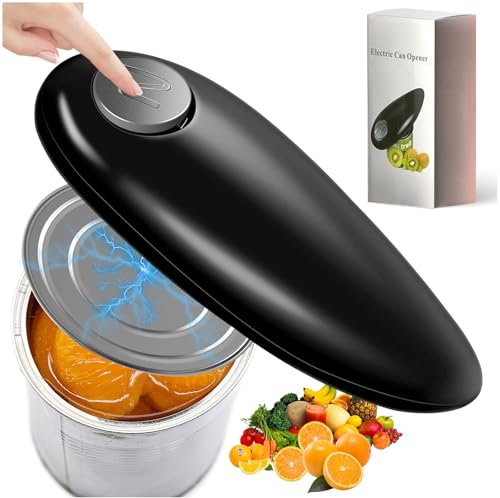 Apriscatole Elettrico, One Touch Automatico Apriscatole Mani Libere Design Compatto Senza Fili Gadget da Cucina con Bordo Liscio per Artritici/Anziani/Home