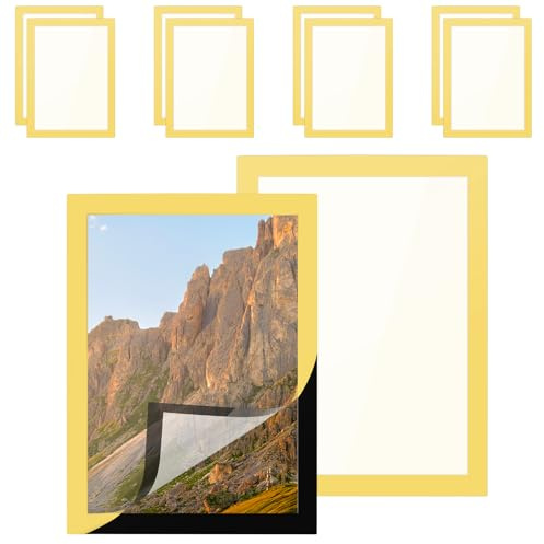 CHUENHEI 10 stycken diamantmålningsramar 30 x 40 cm guld, magnetram självhäftande med magnetisk stängning, magnetisk bildram magnetram för informationsram, väggdekoration
