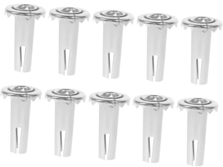 ELAYARD 10 Stück Zubehör für Stangenrollen Möbelsteckdosen-Hardware Nachlaufhülse Radeinsatz Hülseneinsätze für Laufrollen Radsteckdose Rollensteckeinsatz Caster Socket Eisen Silber