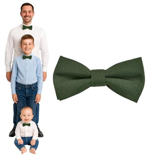DonDon bow tie men boys or babies matt, pre-tied and adjustable in length made of cotton gabardine – a festive accessory for weddings, communions and celebrations