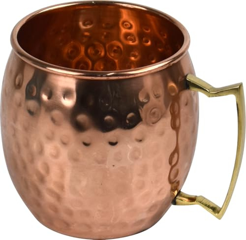 Copper Beer Mug 530ml Handcrafted Pure Solid Copper Food Safe for Moscow Mule Cocktails Wine & Cold Drinks (1)