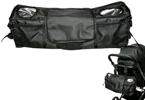 Organizador Carrito con Portavasos Almacenamiento Biberones | Accesorio de Carrito para Exteriores Padres Paseos Diarios Compras Viajes Vacaciones Camping Picnic Parque Área De Juegos