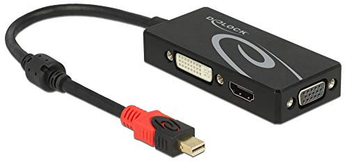 DeLock Mini Displayport Adapter auf VGA, HDMI oder DVI 4K Passiv 3in1 Monitor Adapter, 62855