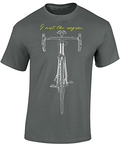 Camiseta de Bicileta: I Am The Engine - Regalo Ciclistas - Bici - BTT - MTB - BMX - Mountain-Bike - Regalos Deporte - Camisetas Divertida-s - Ciclista - Retro - Fixie Shirt (XL)