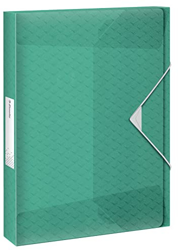 Leitz Esselte Carpeta Organizadora Tamaño A4, Hasta 200 Hojas, Lomo de 25mm, Carpeta Translúcida para Documentos, Casa/Oficina, Patrón en Relieve, Gama Colour'Breeze, Verde, 626260