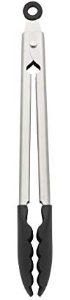 KitchenAid Silicone Tipped Stainless Steel Tongs, 12 Inch, Black