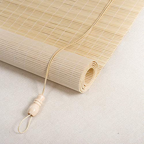 Rullgardiner i bambu, naturlig bambu rullgardin, solskyddsrullgardin, venetiansk persienn, bambu båtgardin, ockult bambu gardin, för utomhusbruk, anpassningsbar (100 x 120 cm/39 x 47 tum)