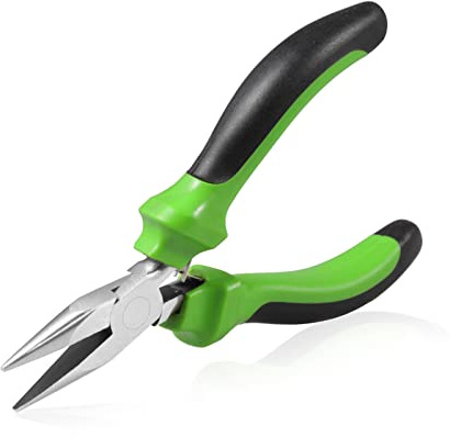 SPEEDWOX Mini lång nästång 13 cm, verktyg för smycken med icke-tandade käftar för smyckestillverkning, böjningstråd och grepp i små föremål