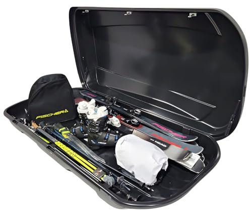 Skibox Ski Gepäckbox Dachbox Auto Dachkoffer - VDP Xtreme 600 - Volumen 600 Liter - Außenmaße: 195x95x44cm (LxBxH) - Ski und Snowboardbox - Autokoffer abschließbar