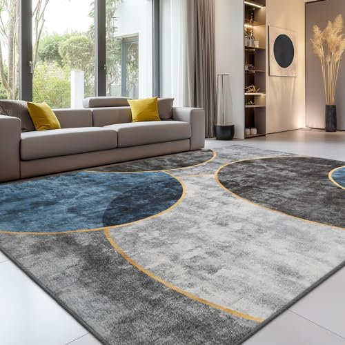 Sour Lemon Rugs Living Room Large 160x230 - Machine Washable Rug - Area Rugs for Bedroom - Large Boho Rug Vintage Rugs Anti Slip Fluffy Carpet for Living Room, Bedroom