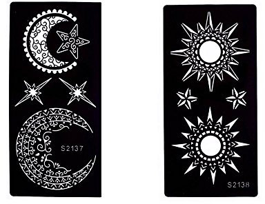 2 feuilles de tatouage soleil et lune S2137 2138